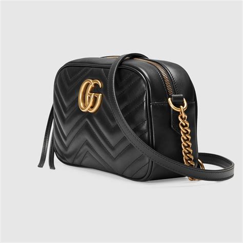 borsa nera gucci tracolla|Gucci Borsa a spalla GG Marmont misura piccola.